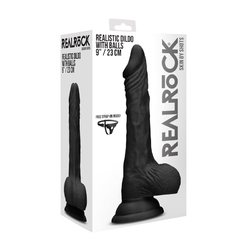 Realrock 9 Realistic Dildo Balls Black