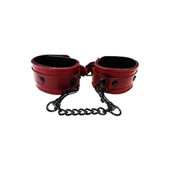 Leather Ankle Cuffs Burgunday & Black