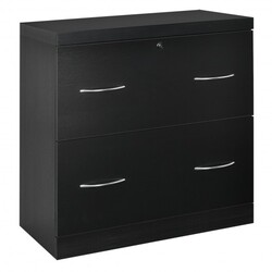 2-Drawer File Cabinet with Lock Hinging Bar Letter and Legal Size-Black