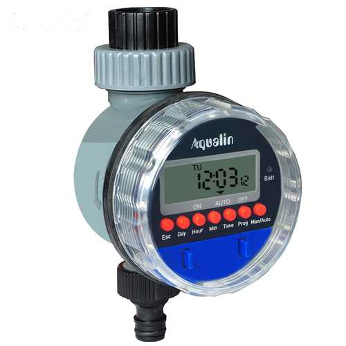 Aqualin Automatic Electronic Ball Valve Water Timer Home Garden Irrigation Controller LCD Display