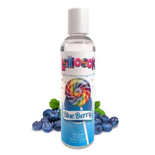 Lollicock 4 oz. Water-based Flavored Lubricant - Blue Berry