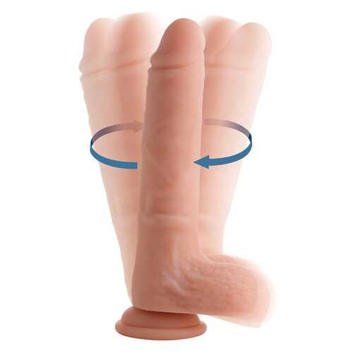 Vibrating and Rotating Remote Control Silicone Dildo with Balls - 8 Inch