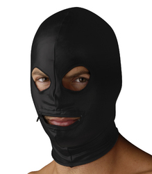 Spandex Zipper Mouth Hood with Eye Holes