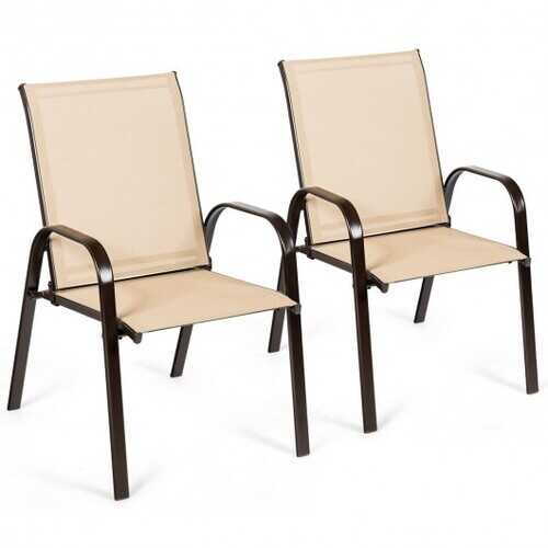 2 Pcs Patio Chairs Outdoor Dining Chair Armrest Beige Colo - Patio Chair Armrests 2 Pcs Patio Chairs Outdoor Dining Chair Armrest Beige Colo - Patio Chair Armrests