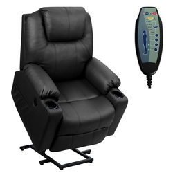 Category: Dropship Massage & Relaxation, SKU #HW65588BK+, Title: Electric Power Lift Leather Massage Sofa-Black - Color: Black