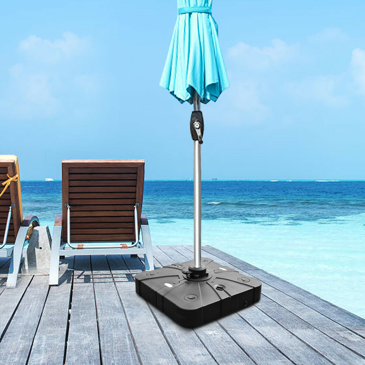 220 lbs Offset Patio Umbrella Base with Wheels Sand Water Filled eBay