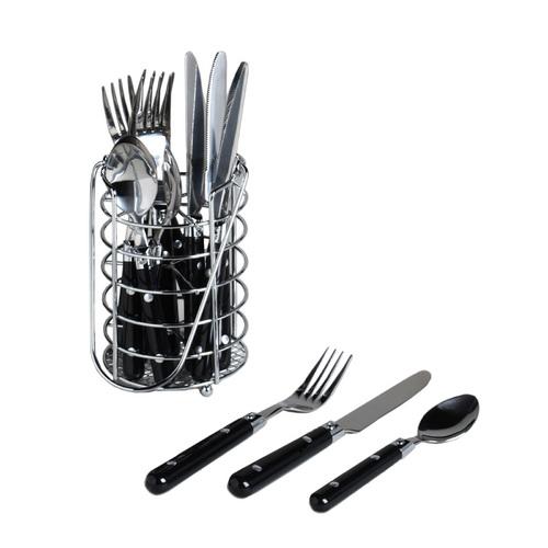 Gibson Home Palmdale12 Piece Stainless Steel Flatware Set with Black Handles