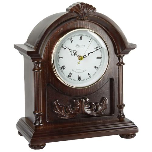 Bedford Clock Collection Wood Mantel Clock with Chimes