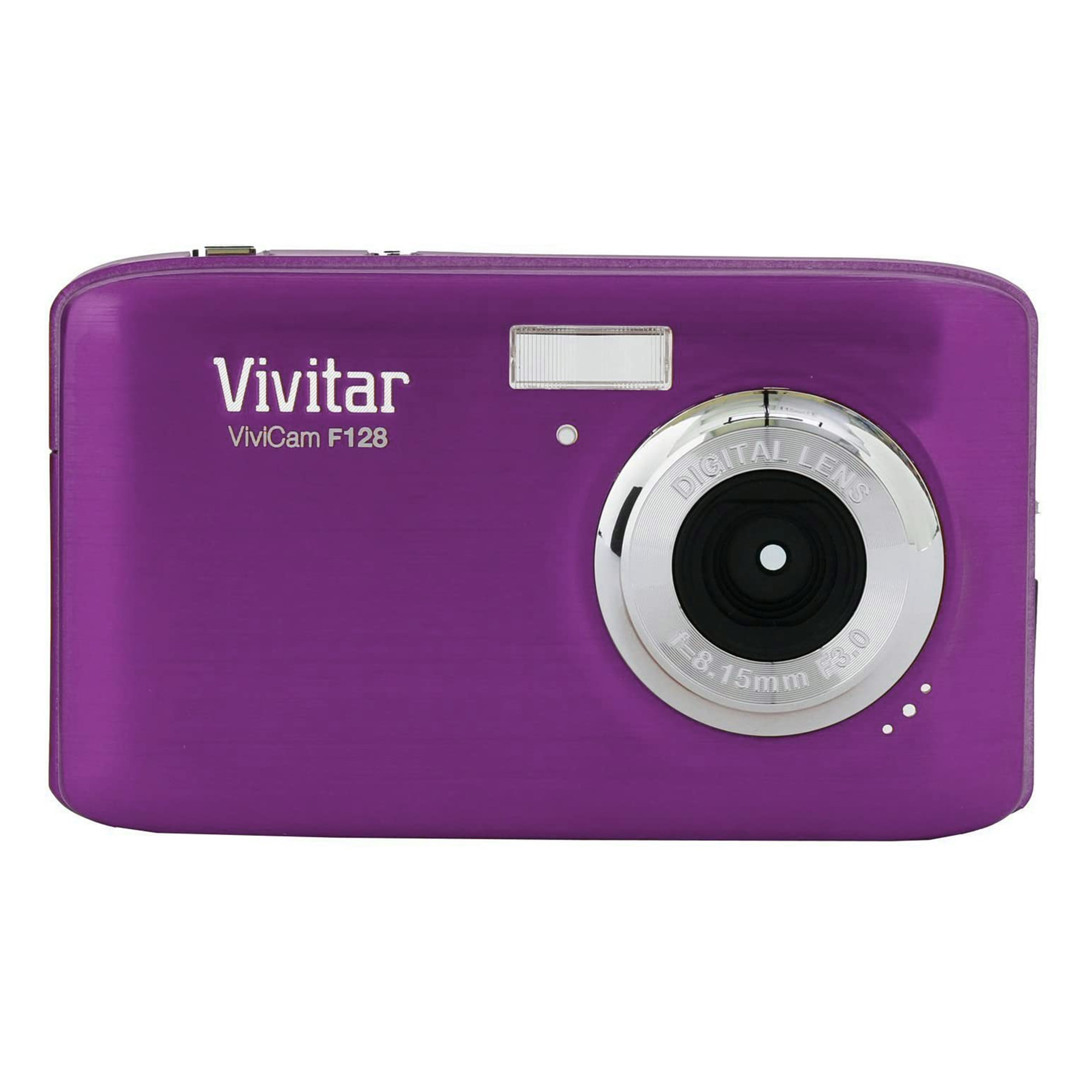 The Vivitar ViviCam F128 Digital Camera is a simple point-and-shoot. 