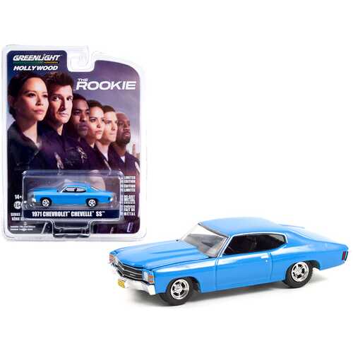 1971 Chevrolet Chevelle SS Blue (Officer John Nolan's) "The Rookie" (2018) TV Series "Hollywood Series" Release 32 1/64 Diecast Model Car by Greenlight