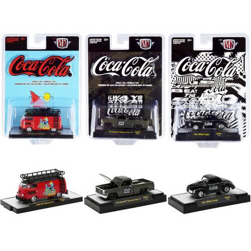 "Nomad" Coca-Cola Set of 3 pieces Release 1 Limited Edition to 9600 pieces Worldwide 1/64 Diecast Model Cars by M2 Machines