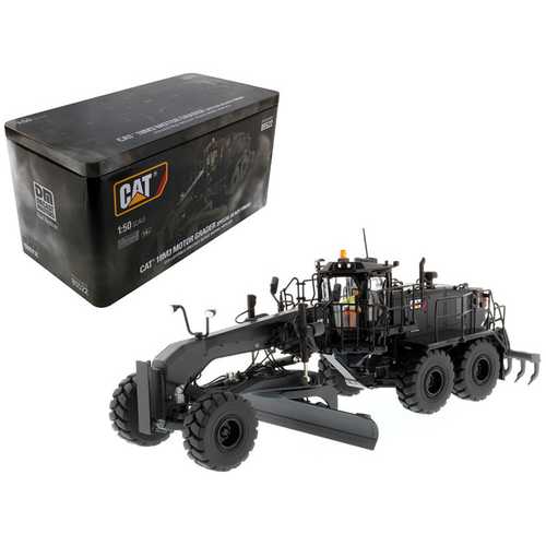 CAT Caterpillar 18M3 Motor Grader Special Edition in Black Onyx with Operator "High Line Series" 1/50 Diecast Model by Diecast Masters