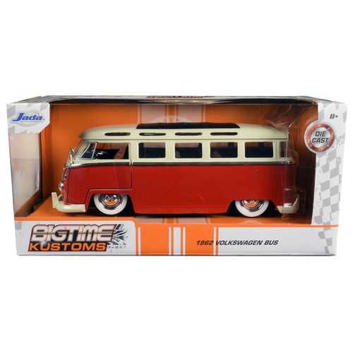 1962 Volkswagen Bus Red and Cream "Bigtime Kustoms" 1/24 Diecast Model by Jada