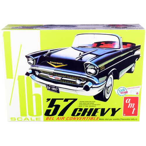 Skill 3 Model Kit 1957 Chevrolet Bel Air Convertible 2-in-1 Kit 1/16 Scale Model by AMT