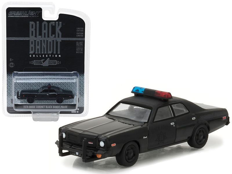 1976 Dodge Coronet Black Bandit Police 1/64 Diecast Model Ca. 