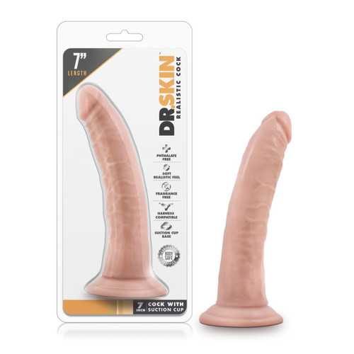 DR SKIN 7 COCK W SUCTION CUP VANILLA "