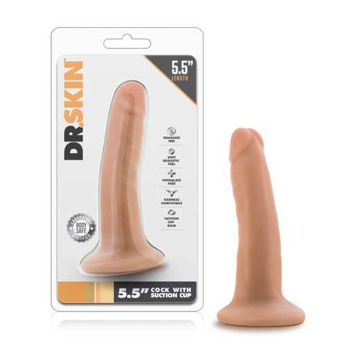 DR SKIN 5.5 COCK W/ SUCTION CUP VANILLA "
