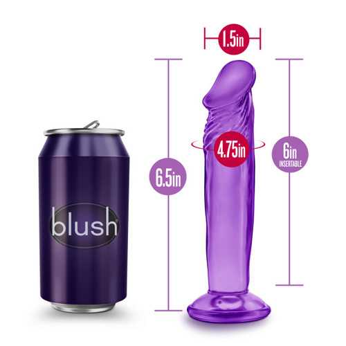 B YOURS SWEET N SMALL 6IN DILDO W/ SUCTION CUP PURPLE 