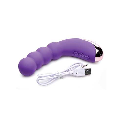 GOSSIP SILICONE BEADED G-SPOT RECHARGEABLE VIBRATOR VIOLET 