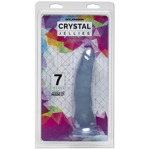 CRYSTAL JELLIES THIN DONG 7 IN CLEAR 