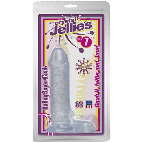 CRYSTAL JELLIES BALLSY CLEAR SUPER COCK 7IN X 1.75IN CD 