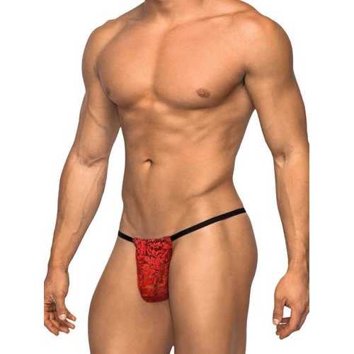 POSING STRAP STRETCH LACE RED O/S 