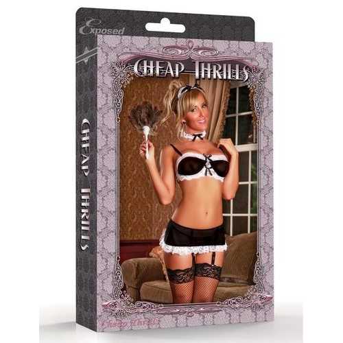 FRENCH MAID BLACK LARGE (CHEAP THRILLS) 
