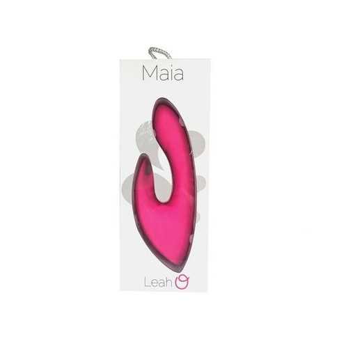LEAH RECHARGEABLE SILICONE RABBIT MASSAGER NEON PINK 