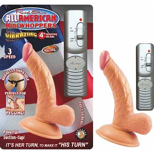 ALL AMERICAN MINI WHOPPERS 4IN CURVED DONG W/BALLS FLES 