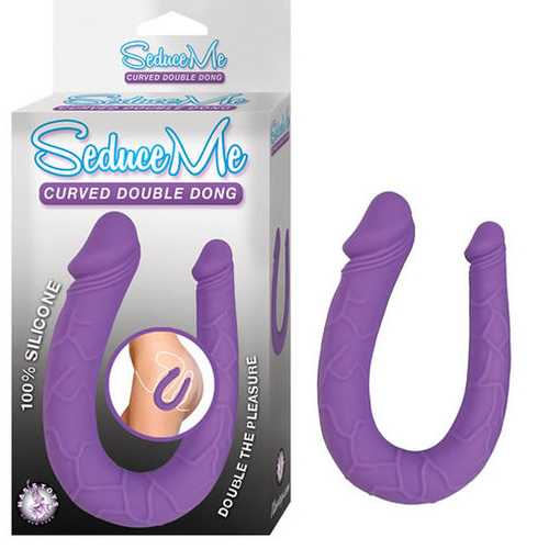 SEDUCE ME CURVED DOUBLE DONG- PURPLE 