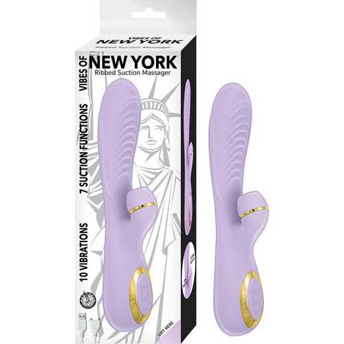 VIBES OF NEW YORK RIBBED SUCTION MASSAGER LAVENDER 