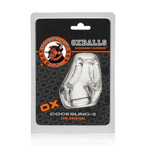COCKSLING 2 COCK & BALL SLING OXBALLS CLEAR (NET) 