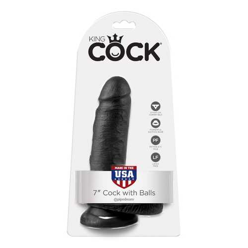 KING COCK 7 IN COCK W/BALLS BLACK 