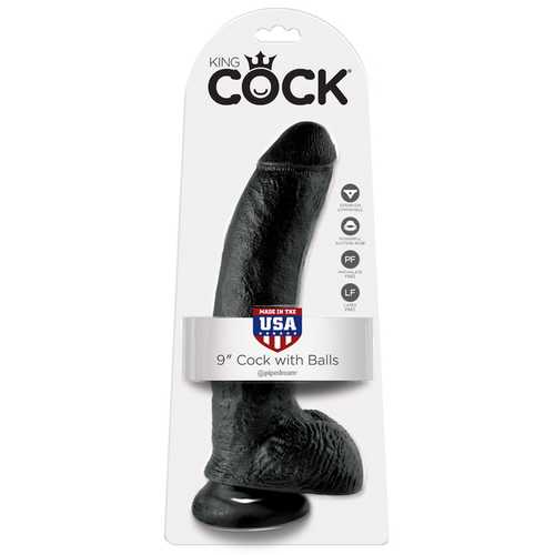 KING COCK 9 IN COCK W/BALLS BLACK 