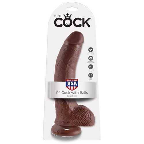 KING COCK 9 IN COCK W/BALLS BROWN 
