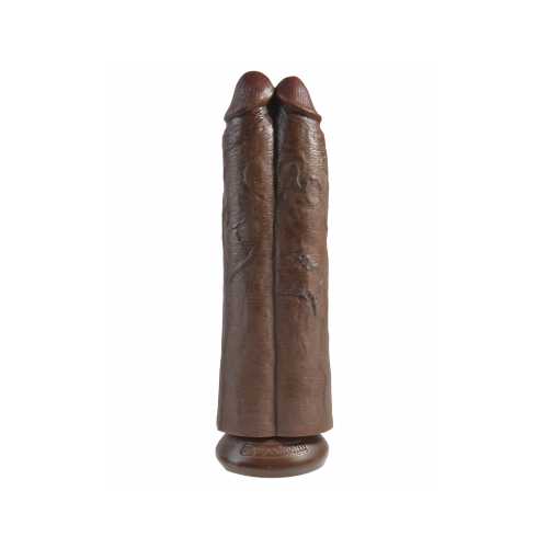 KING COCK 11 IN TWO COCKS ONE HOLE BROWN 