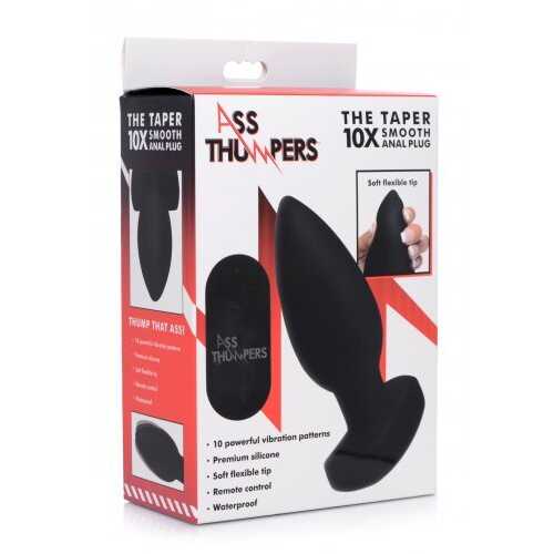 (WD) ASS THUMPERS THE TAPER 10 SMOOTH ANAL PLUG W/ REMOTE 