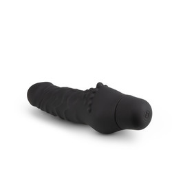 SILICONE WILLY'S TEX 6.25IN VIBRATING DILDO BLACK 