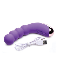 GOSSIP SILICONE BEADED G-SPOT RECHARGEABLE VIBRATOR VIOLET 