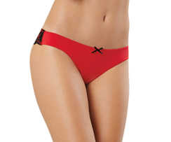 CHEEKY PANTY RED/BLACK LARGE 