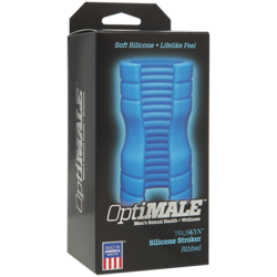 (WD) OPTIMALE SILICONE STROKER RIBBED BLUE 