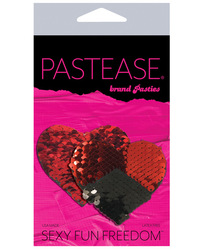 PASTEASE SWEETY RED & BLACK COLOR CHANGING SEQUIN HEART 