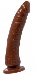 BASIX RUBBER WORKS 7IN BROWN SLIM DONG W/ SUCTION CUP 