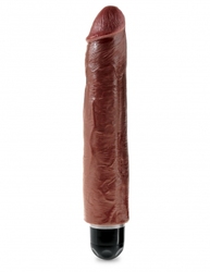 KING COCK 10 IN VIBRATING STIFFY BROWN 