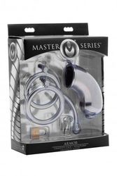 MASTER SERIES ARMOR CHASTITY DEVICE W/REMOVABLE URETHRAL INSERT