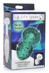 BOOTY SPARKS GLOW-IN-THE-DARK GLASS ANAL PLUG LARGE 