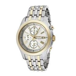 Category: Dropship Watches, SKU #6654031528121, Title: Seiko SNAE32 Classic Two Tone Stainless Steel Silver Dial Men's Chronograph Watch