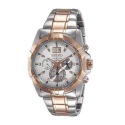Category: Dropship Watches, SKU #6654035329209, Title: Seiko SPC188 Lord Two Tone Stainless Steel White Dial Men's Chronograph Watch