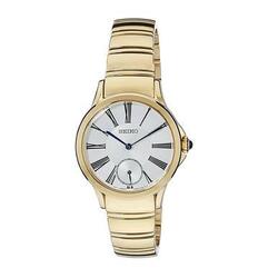 Category: Dropship Watches, SKU #6654035722425, Title: Seiko SRKZ56 Gold Stainless Steel White Dial Women's Quartz Watch