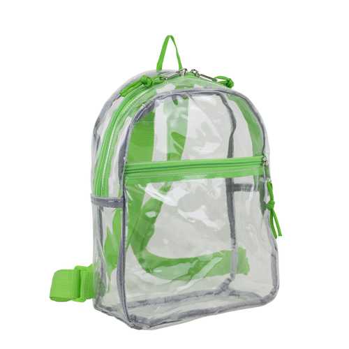 Case of [12] 10" Eastsport Basic Clear Mini Backpack - Lime